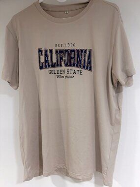 Men’s, XL, California Golden State Beige T-Shirt. Like new.
